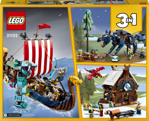 LEGO Creator Statek wikingów i wąż z Midgardu 31132 LEGO Creator Statek wikingów i wąż z Midgardu 31132