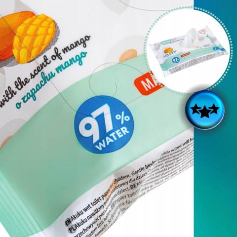 50SZT Nawilżany papier toaletowy Akuku dla dzieci Chusteczki higieniczne 50SZT Nawilżany papier toaletowy Akuku dla dzieci Chusteczki higieniczne