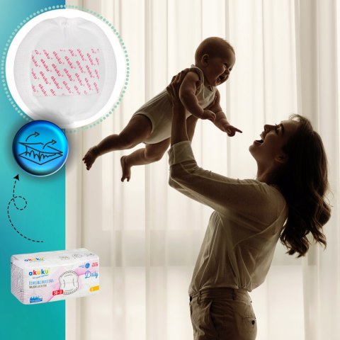 60szt Wkładki laktacyjne Akuku Jednorazowe Bardzo Chłonne Dyskretne Wygodne