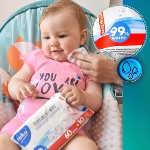 70x Chusteczki nawilżane dla dzieci AKUKU Wygodne Mokre Delikatne 99% Wody 70x Chusteczki nawilżane dla dzieci AKUKU Wygodne Mokre Delikatne 99% Wody