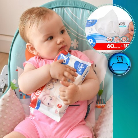 70x Chusteczki nawilżane dla dzieci AKUKU Wygodne Mokre Delikatne 99% Wody 70x Chusteczki nawilżane dla dzieci AKUKU Wygodne Mokre Delikatne 99% Wody