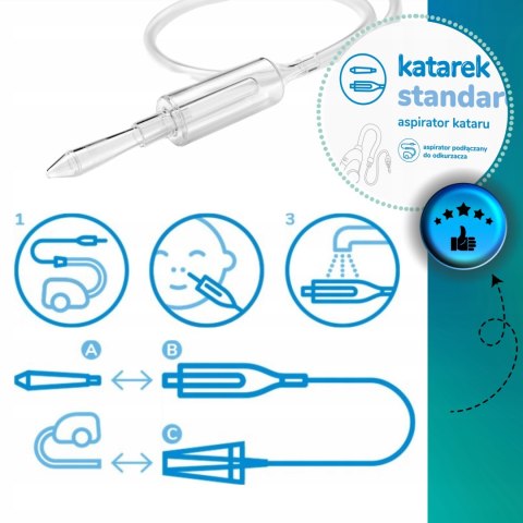 KATAREK Aspirator do nosa do odkurzacza Skuteczny Szybki Odciągacz kataru KATAREK Aspirator do nosa do odkurzacza Skuteczny Szybki Odciągacz kataru