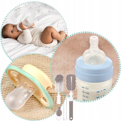 Szczotka do mycia butelek i smoczków Wygodne Wymienne Końcówki Zestaw 5el